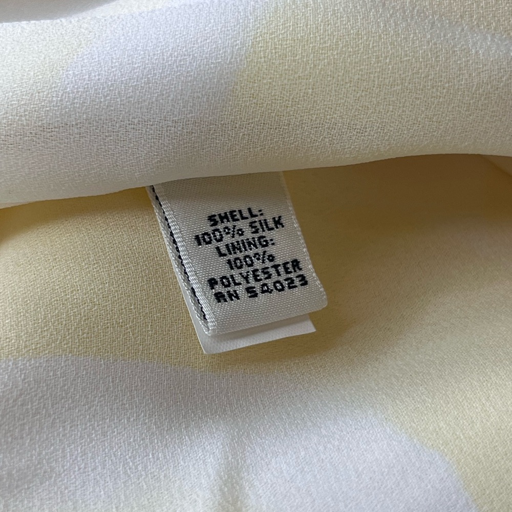 Banana Republic Y2K Silk Yellow Geometric Fit Flare Sundress Size 4 - Picture 9 of 11